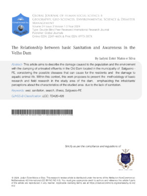 The Relationship Between Basic Sanitation and Awareness in the Velho Dam