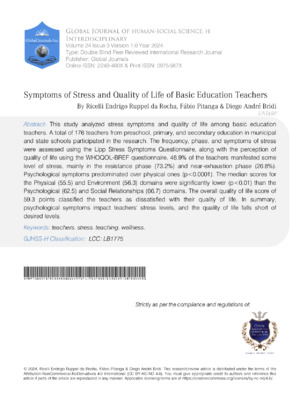 Symptoms of Stress and Quality of Life of Basic Education Teachers