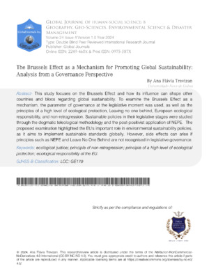 The Brussels Effect as a Mechanism for Promoting Global Sustainability: Analysis from a Governance Perspective