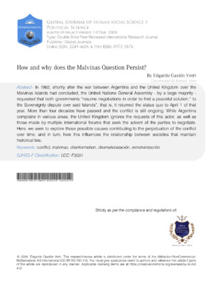 How and Why Does the Malvinas Question Persist?