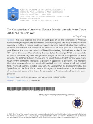 The Construction of American National Identity Through Avant-Garde Art During the Cold War