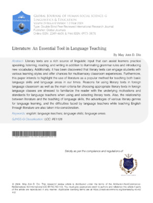 Literature: An Essential Tool in Language Teaching