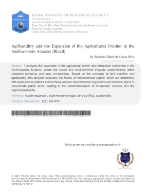 Agribanditry and the Expansion of the Agricultural Frontier in the Southwestern Amazon (Brazil)