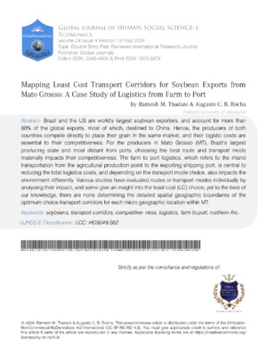 Mapping Least Cost Transport Corridors for Soybean Exports from Mato Grosso: A Case Study of Logistics from Farm to Port