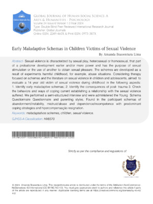 Early Maladaptive Schemas in Children Victims of Sexual Violence
