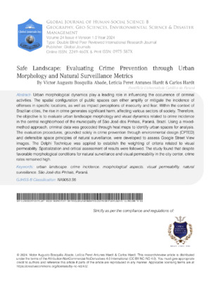 Safe Landscape: Evaluating Crime Prevention through Urban Morphology and Natural Surveillance Metrics