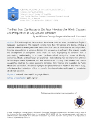 The Path from the Hustler to the Man Who Does Sex Work: Changes and Perspectives in Anglophonic Literature