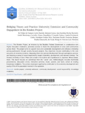 Bridging Theory and Practice: University Extension and Community Engagement in the Rondon Project