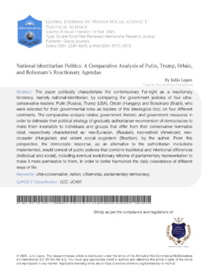 National Identitarian Politics A Comparative Analysis of Putin Trump Orbán and Bolsonaros Reactionary Agendas