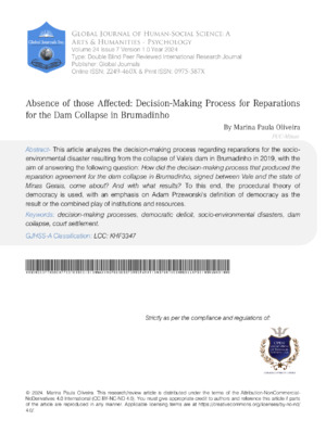 Absence of those Affected: Decision-Making Process for Reparations  for the Dam Collapse in Brumadinho