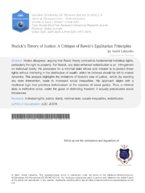 Nozicks Theory of Justice A Critique of Rawlss Egalitarian Principles