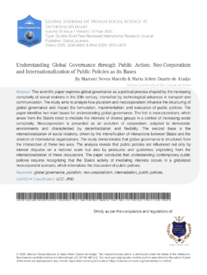 Understanding Global Governance Through Public Action: Neo-Corporatism and Internationalization of Public Policies as Its Bases