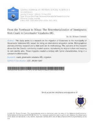 From the Northeast to Minas: The Reterritorialization of immigrants from Ceará in Governador Valadares-MG*