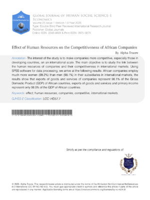 Effect of Human Resources on the Competitiveness of African Companies