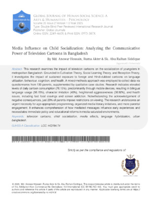 Media Influence on Child Socialization: Analyzing the Communicative Power of  Television Cartoons in Bangladesh