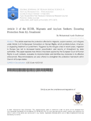 Article 3 of the ECHR, Migrants and Asylum Seekers: Ensuring Protection from Ill-Treatment