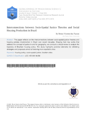 Interconnections Between Socio-Spatial Justice Theories and Social Housing Production in Brazil