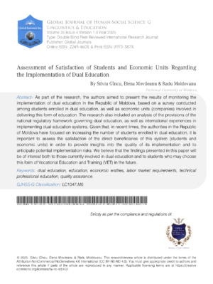 Assessment of Satisfaction of Students and Economic Units Regarding the Implementation of Dual Education