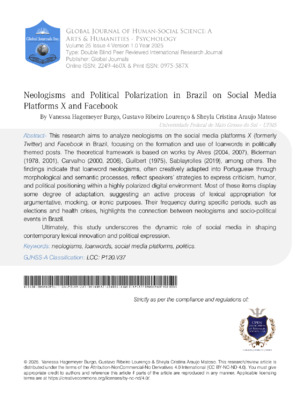 Neologisms and Political Polarization in Brazil on Social Media Platforms X and Facebook