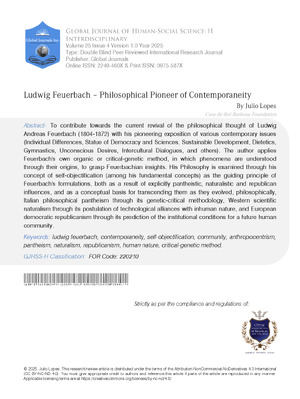 Ludwig Feuerbach - Philosophical Pioneer of Contemporaneity