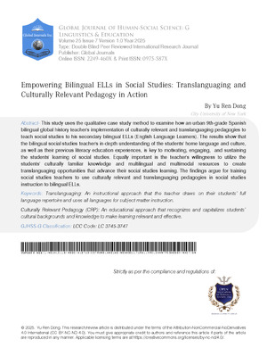 Empowering Bilingual ELLs in Social Studies: Translanguaging and  Culturally Relevant Pedagogy in action