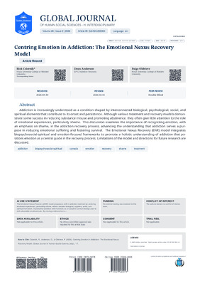 Centring Emotion in Addiction: The Emotional Nexus Recovery Model