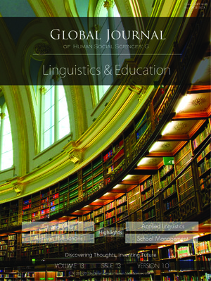 GJHSS-G Contrastive linguistics & Education: Volume 13 Issue G13