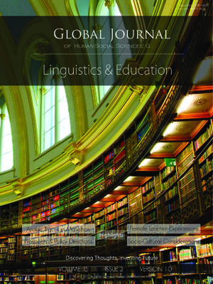 GJHSS-G Contrastive linguistics & Education: Volume 15 Issue G3