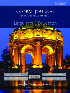 GJHSS-G Contrastive linguistics & Education: Volume 18 Issue G3