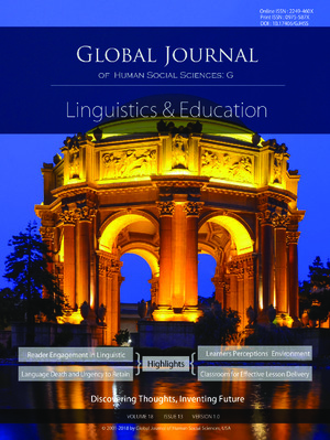 GJHSS-G Contrastive linguistics & Education: Volume 18 Issue G13