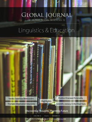 GJHSS-G Contrastive linguistics & Education: Volume 22 Issue G2