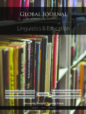 GJHSS-G Contrastive linguistics & Education: Volume 24 Issue G1