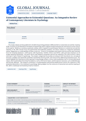 Existential Approaches to Existential Questions: An Integrative Review of Contemporary Literature in Psychology