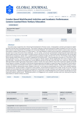 Gender-Based Multifaceted Activities and Academic Performance: Lessons Learned from Tertiary Education