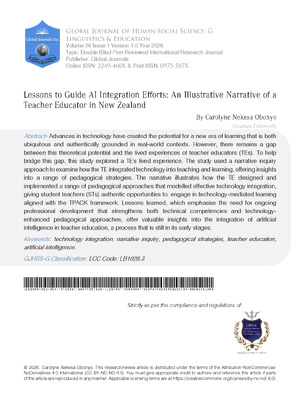 Lessons to Guide AI Integration Efforts: An Illustrative Narrative of  a Teacher Educator in New Zealand