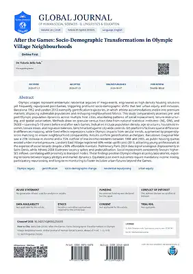 After the Games: Socio-Demographic Transformations in Olympic Village Neighbourhoods