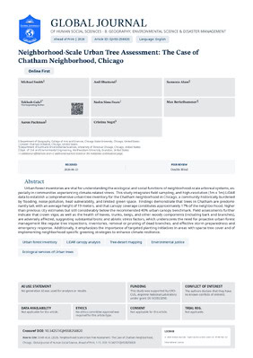 Neighborhood-Scale Urban Forest Structure and Health Inventory as Indicators of Green Infrastructure and Climate Resilience: The Case of Chatham, Chicago
