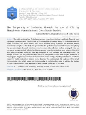 The Temporality of Mothering through the use of ICTs by Zimbabwean Women Informal Cross-Border Traders