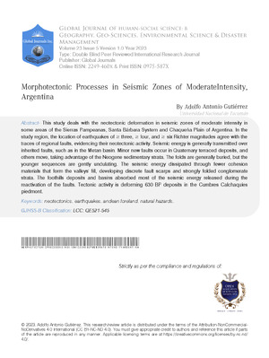 Morphotectonic Processes in Seismic Zones of Moderate