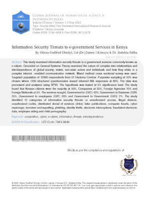 Information Security Threats to e-government Services in Kenya