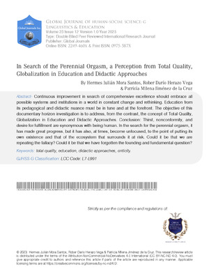 In Search of the Perennial Orgasm, a Perception From Total Quality, Globalization in Education and Didactic Approaches