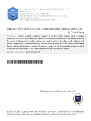 Impact of Syrian Crisis on Jordanian Economy