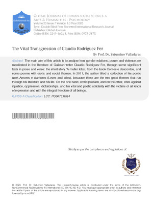 The Vital Transgression of Claudio Rodríguez Fer