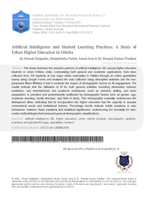Artificial Intelligence (AI) Usage Trends for General and Academic Purposes in Urban Higher Education Students of Odisha