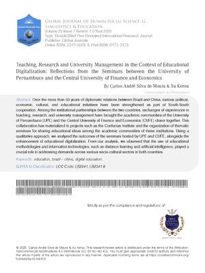Teaching, Research and University Management in the Context of Educational Digitalization: reflections from the seminars between the University of Pernambuco and the Central University of Finance and Economics