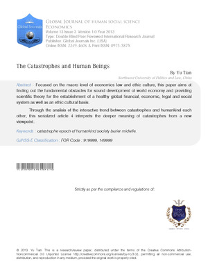 The Catastrophes and Human Beings