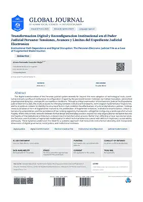 Transformacion Digital y Reconfiguracion Institucional en el Poder Judicial Peruano: Tensiones, Avances y Limites del Expediente Judicial Electronico