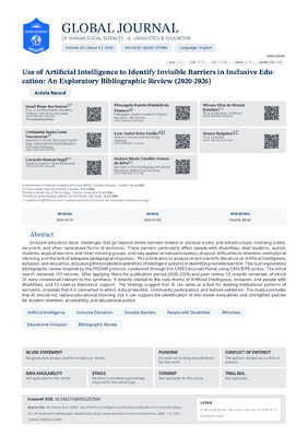 Use of Artificial Intelligence to Identify Invisible Barriers in Inclusive Education: An Exploratory Bibliographic Review (2020-2026)
